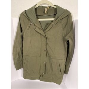 209 Hooded Olive Utility Jacket Number 2 Inside See Measurements No Lining F1
